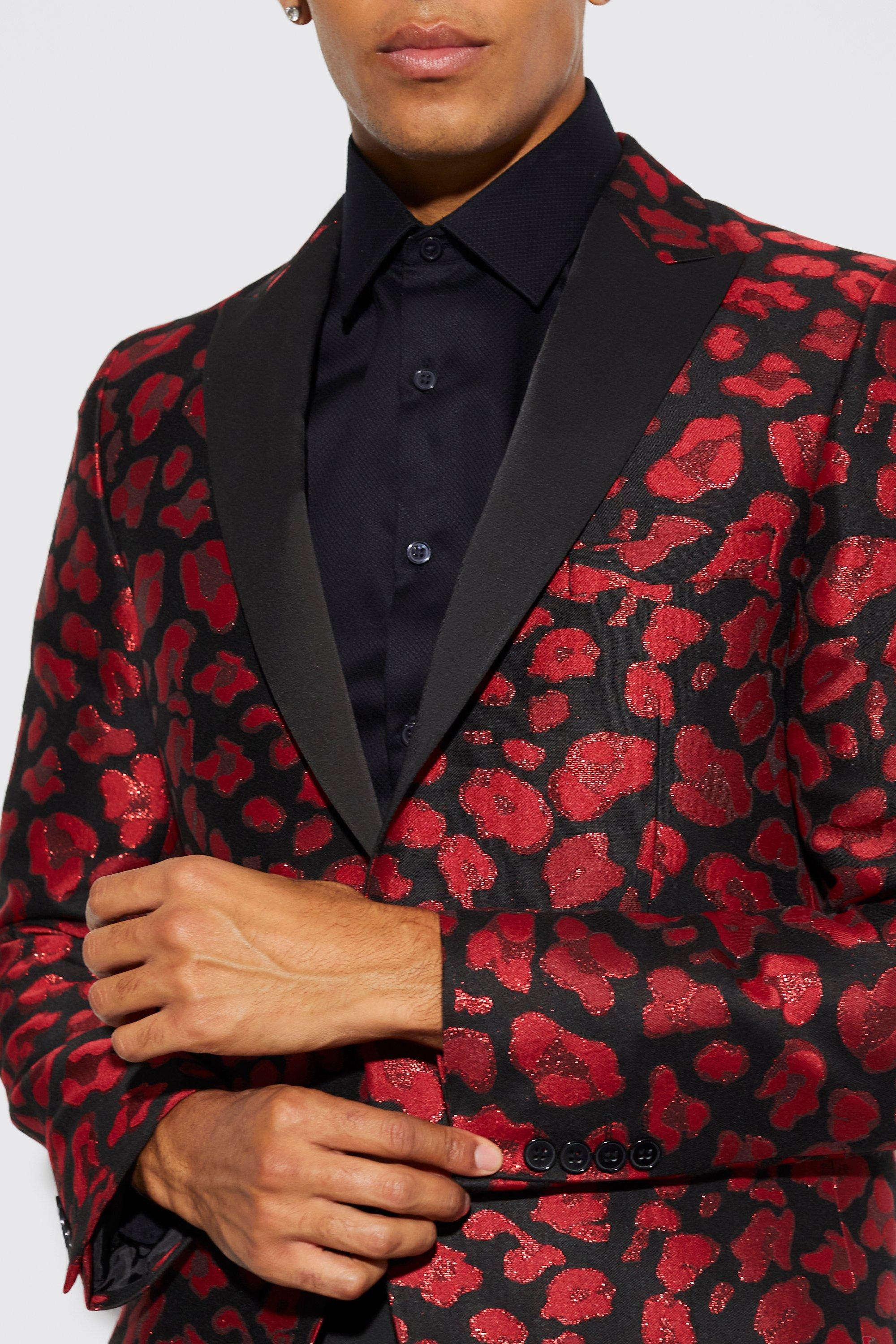 Mens leopard print hot sale blazer uk