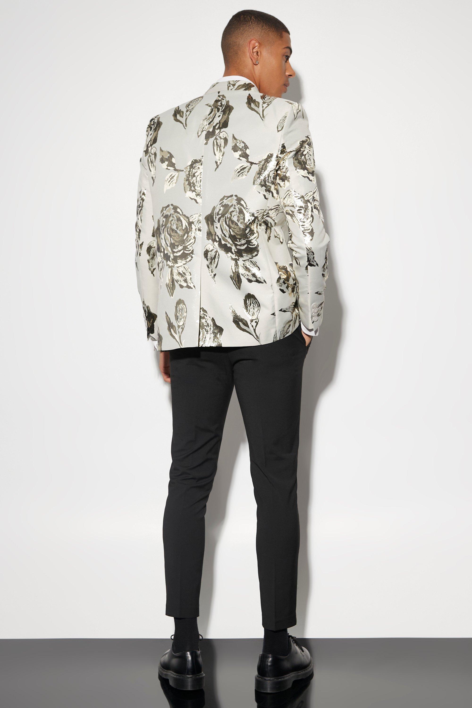 Zara floral outlet jacquard blazer