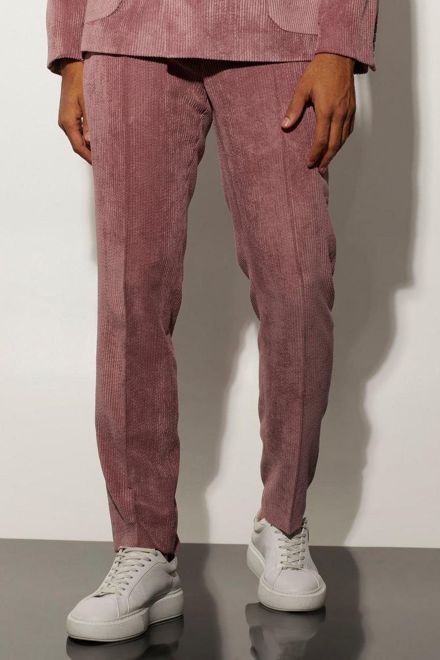 Pale pink Corduroy Slim Fit Pantalons