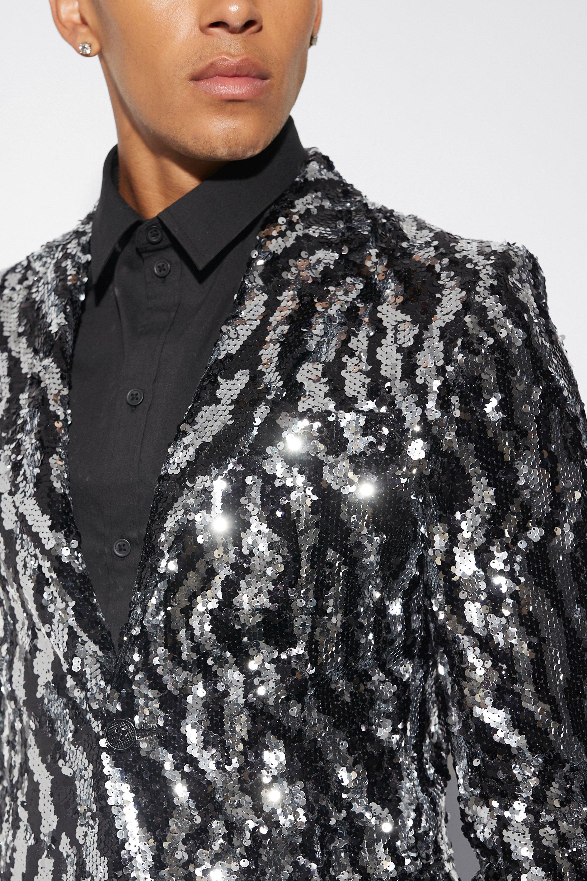 Silver sequin sales jacket mens