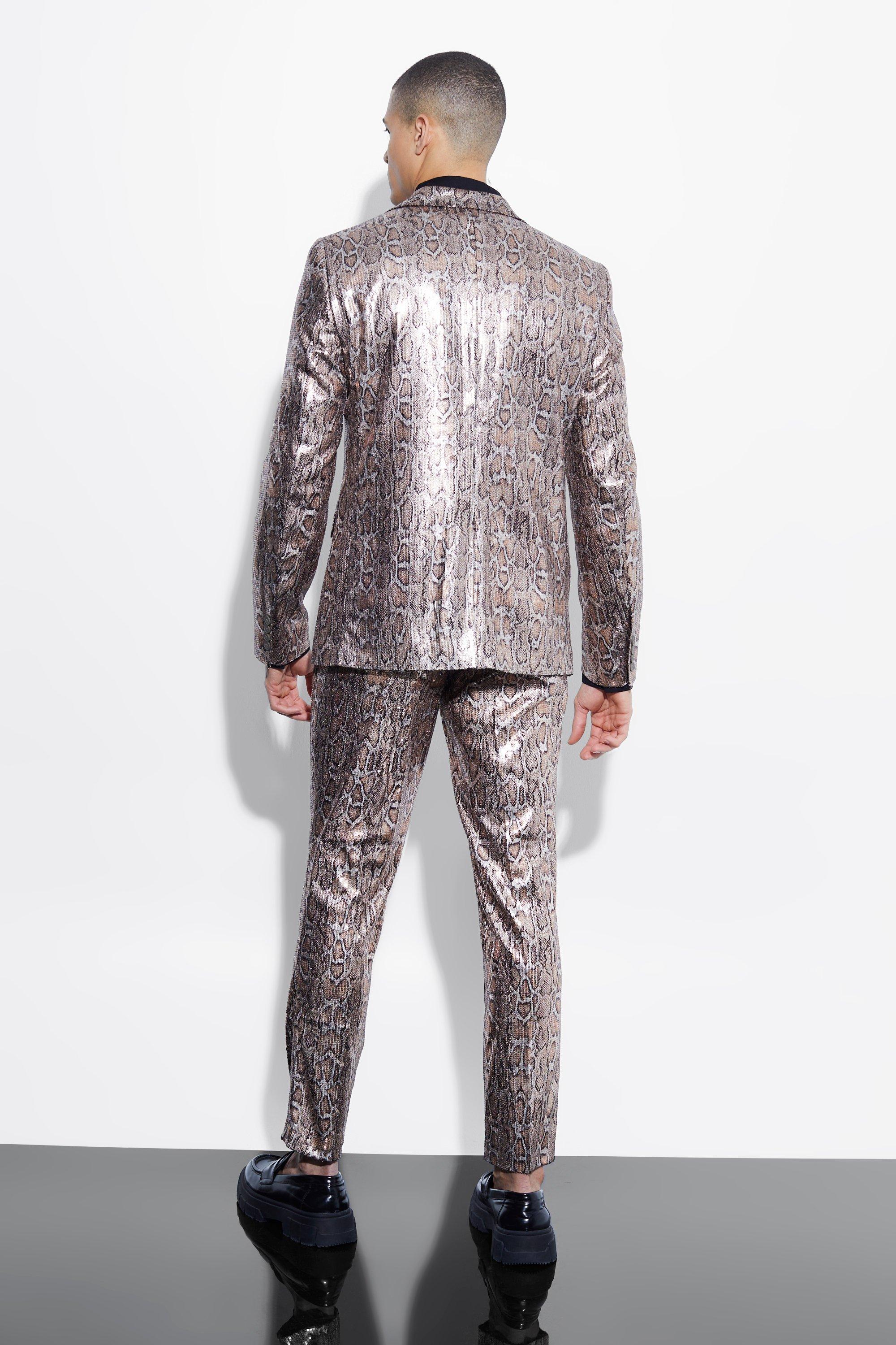 Mens silver sequin sale tuxedo jacket