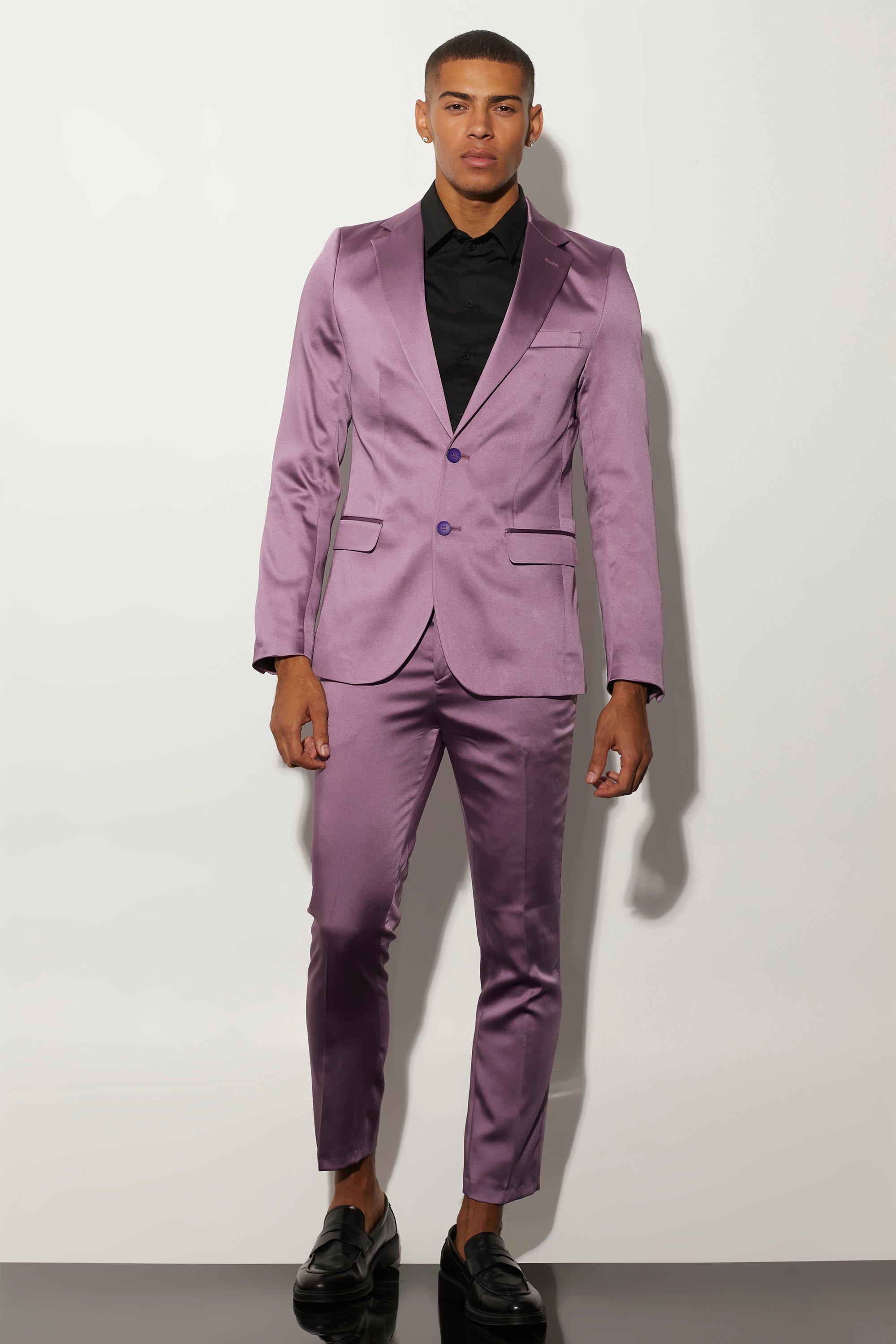 Skinny Fit Satin Suit Jacket