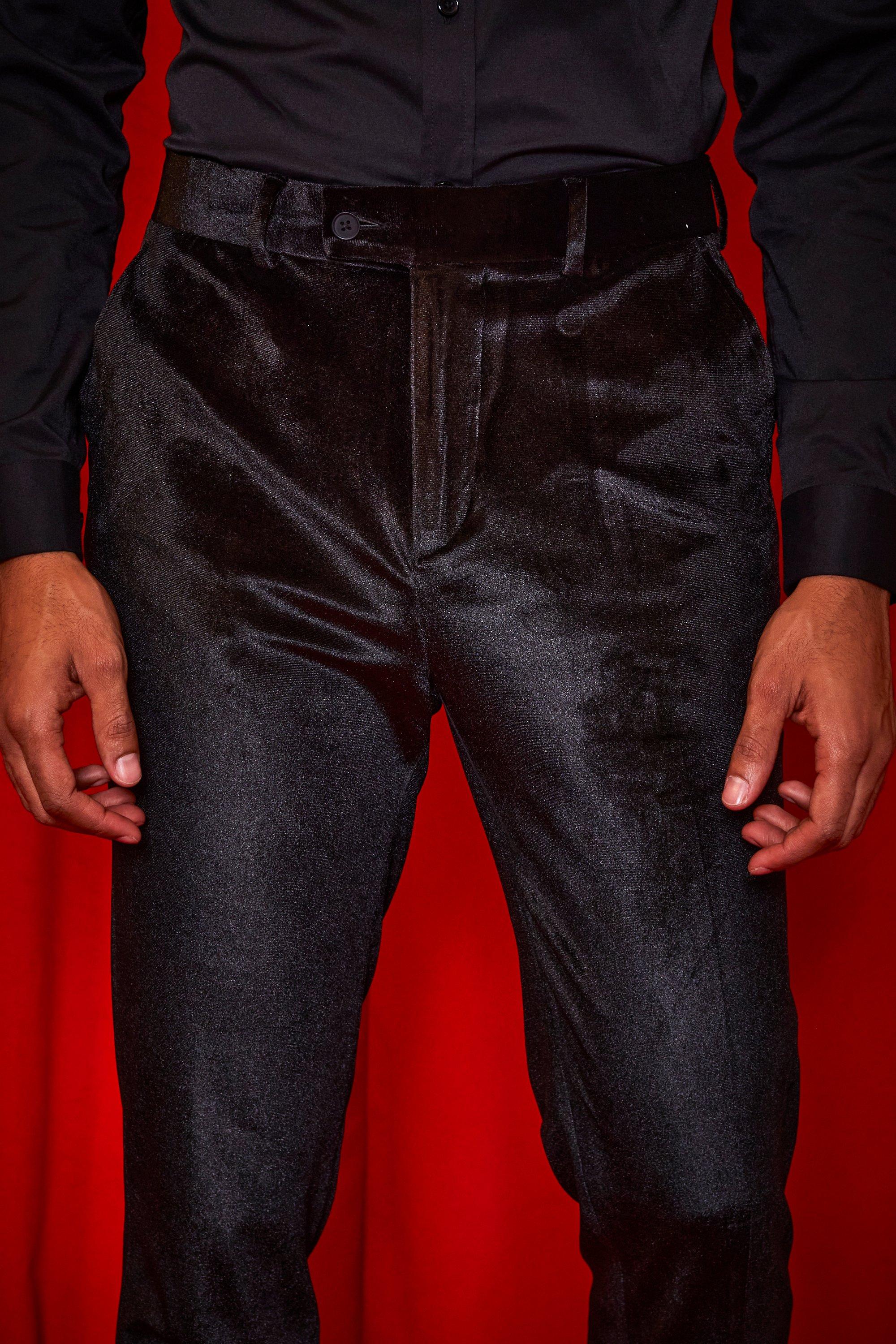 Straight leg outlet velour trousers