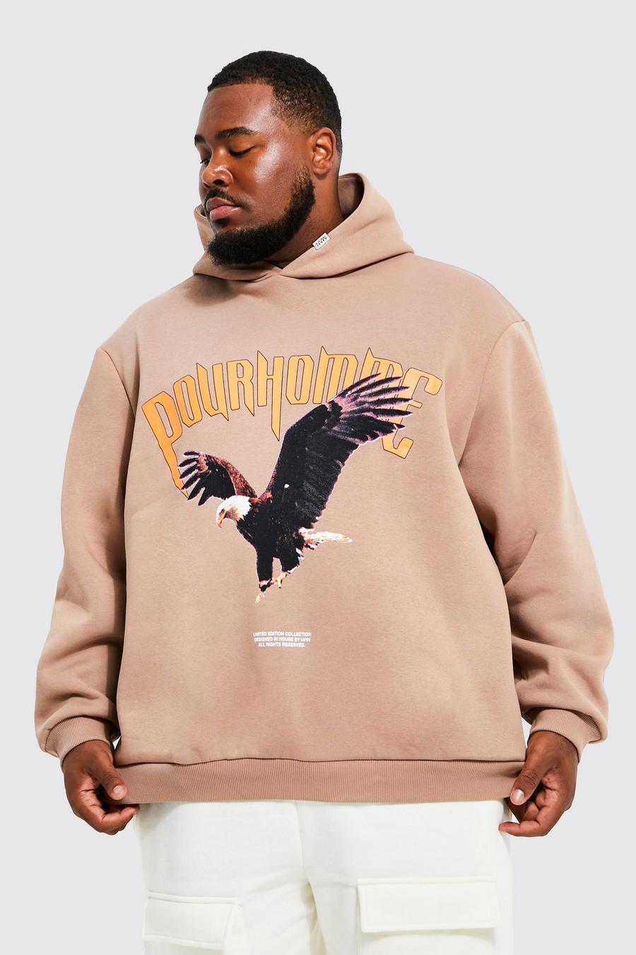 Stone Plus Oversized Homme Eagle Graphic Hoodie image number 1