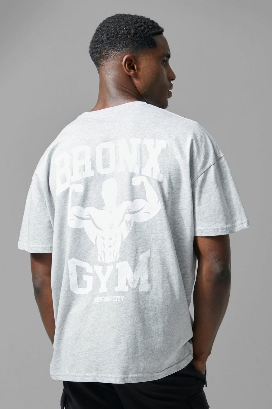T-shirt de sport oversize à slogan Bronx - MAN Active, Grey marl gris image number 1