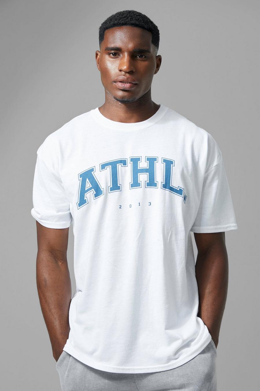 White Man Active Gym Oversized Athletic T-shirt image number 1