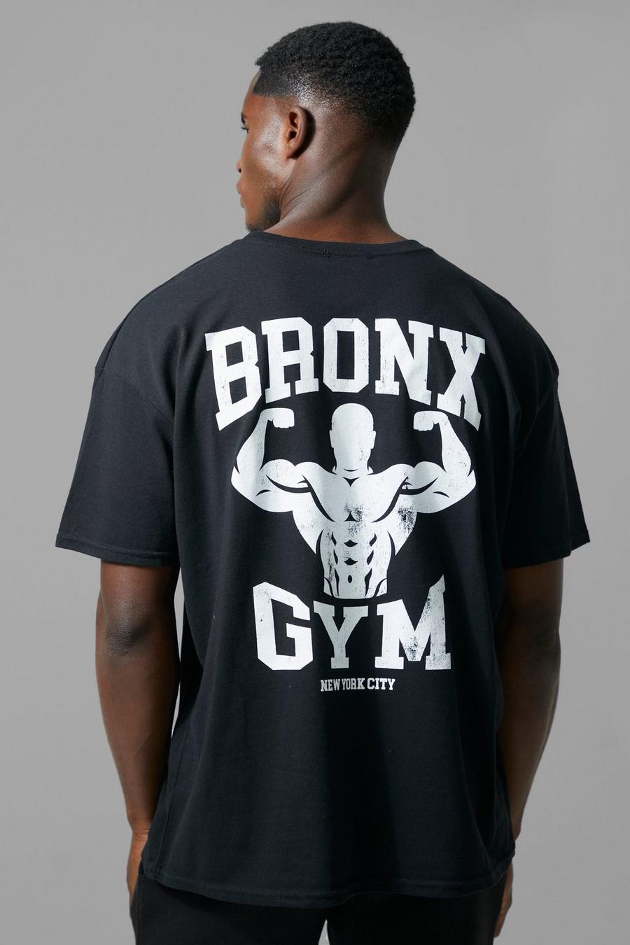 Black Man Active Oversized Bronx Fitness T-Shirt image number 1
