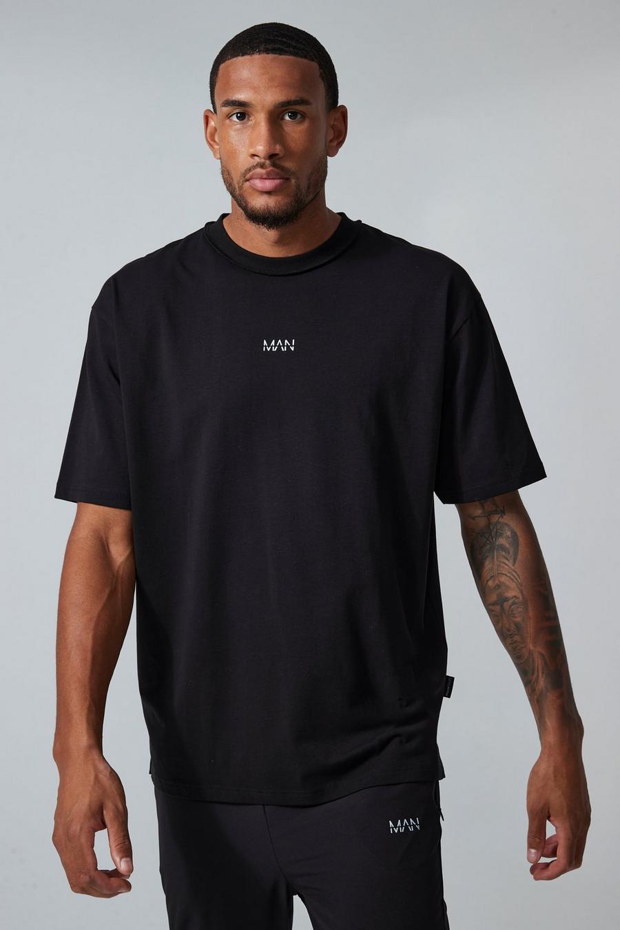 Camiseta Tall MAN Active oversize con detalle de costura, Black image number 1
