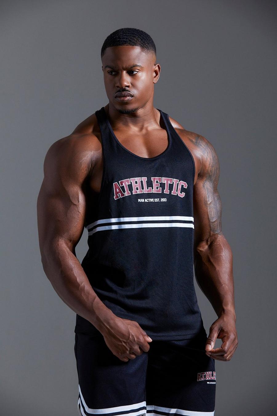 Black Man Active Mesh Athletic Stringer  image number 1