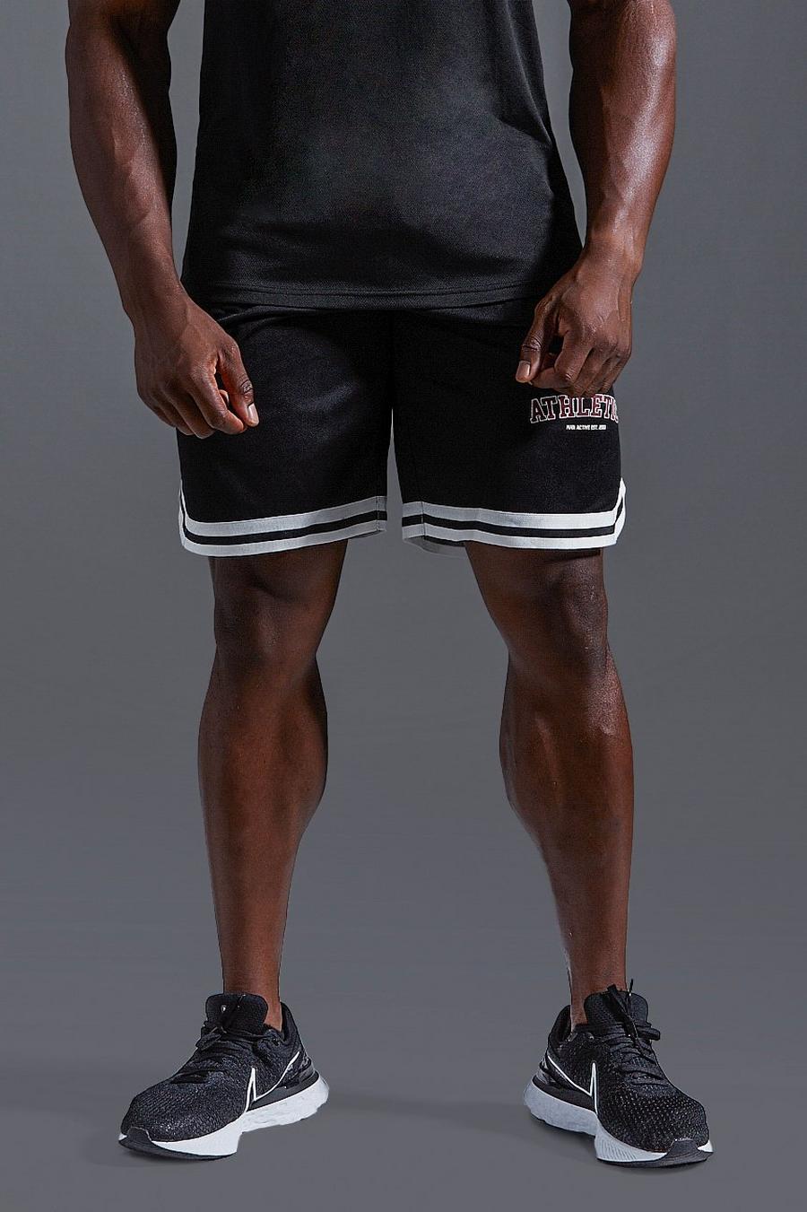 Pantaloncini Man Active da allenamento in rete, Black image number 1