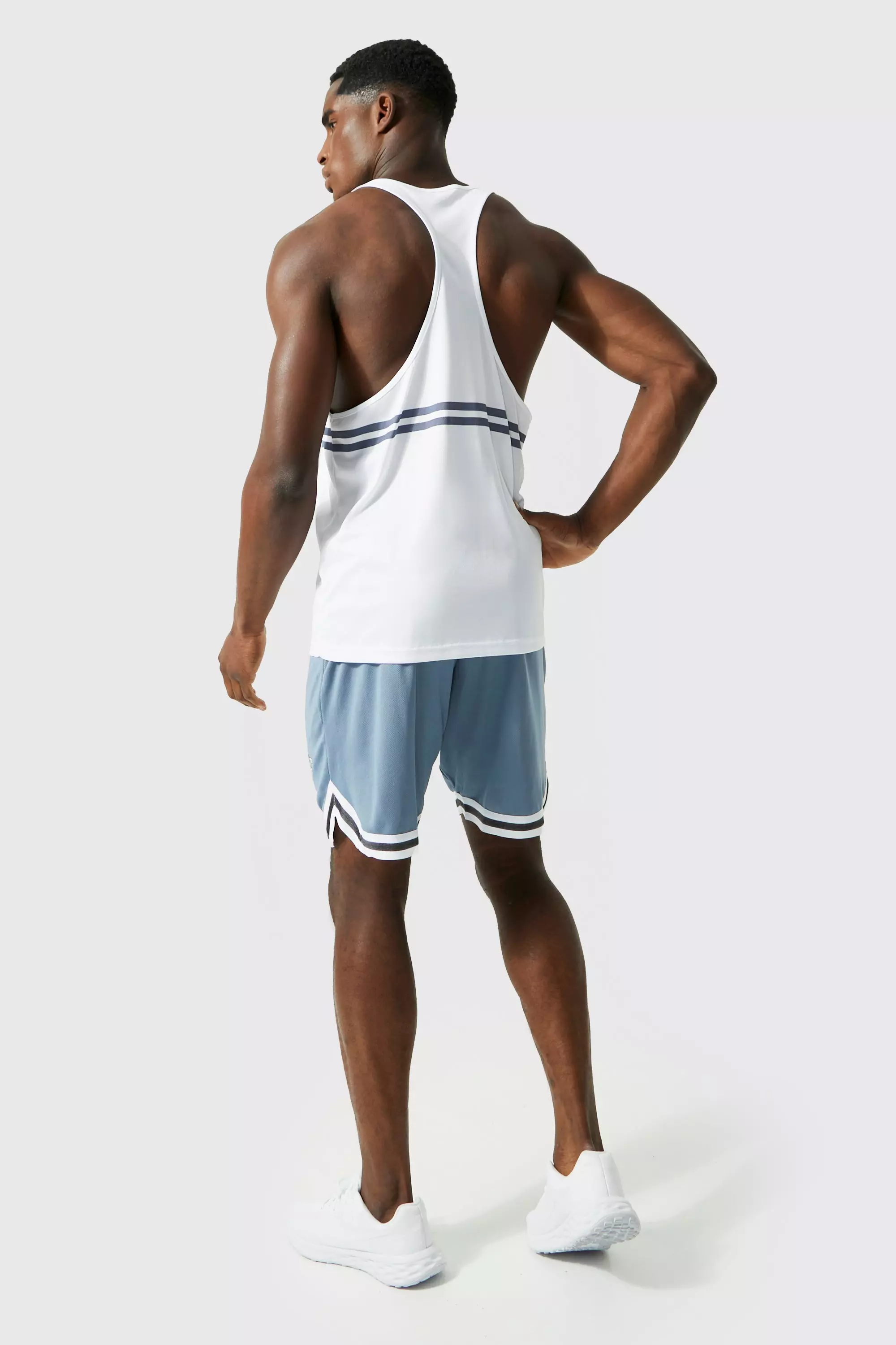 Dusty blue Man Active Mesh Training Short alternative image