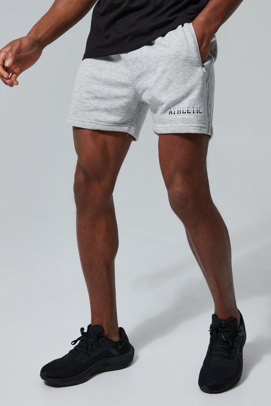 Grey marl Man Active Athletic Short Length Shorts