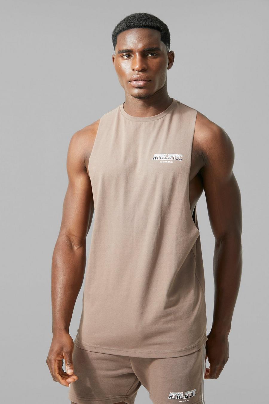 Chocolate Man Active Gym Athletic Deep Cut Tank image number 1