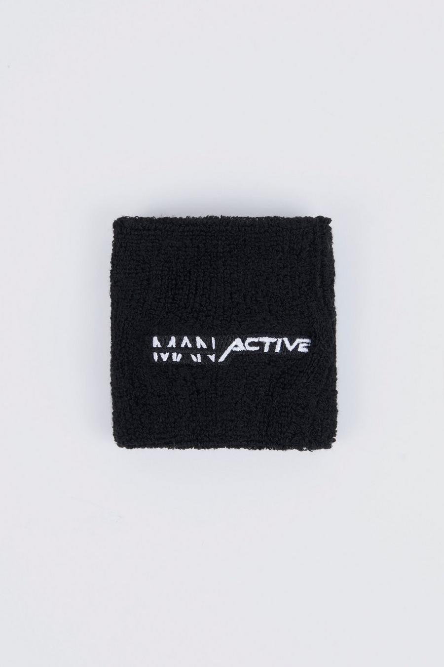 Black noir Man Active 2 Pack Wrist Sweatbands