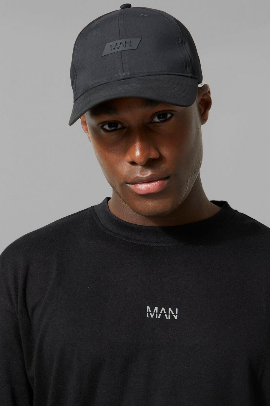 Black Man Active Mircofibre Cap With Rubber Tab
