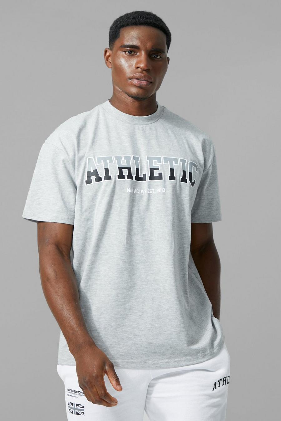Grey marl Man Active Gym Oversized Athletic T-shirt image number 1