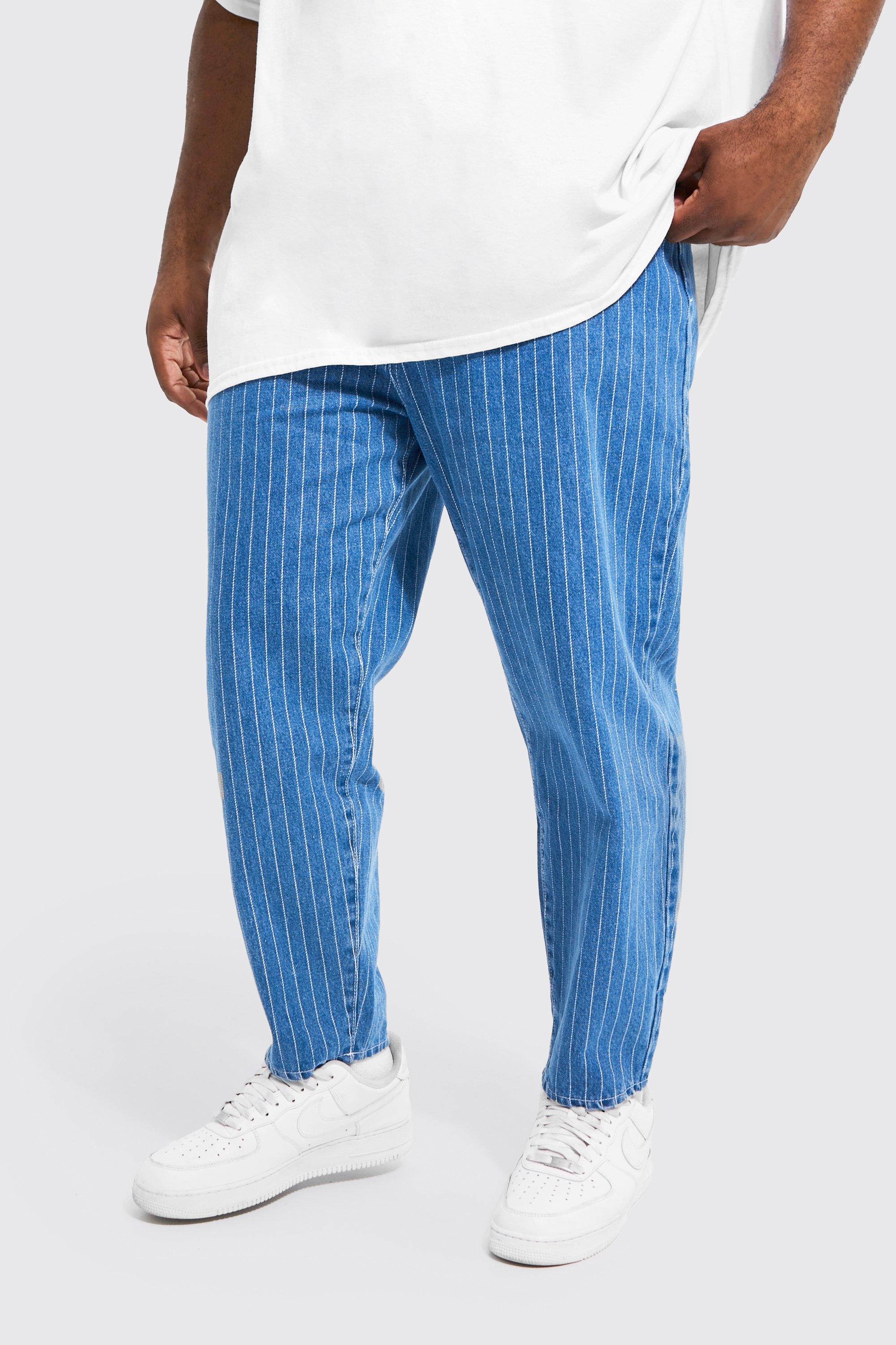 pinstripe blue jeans