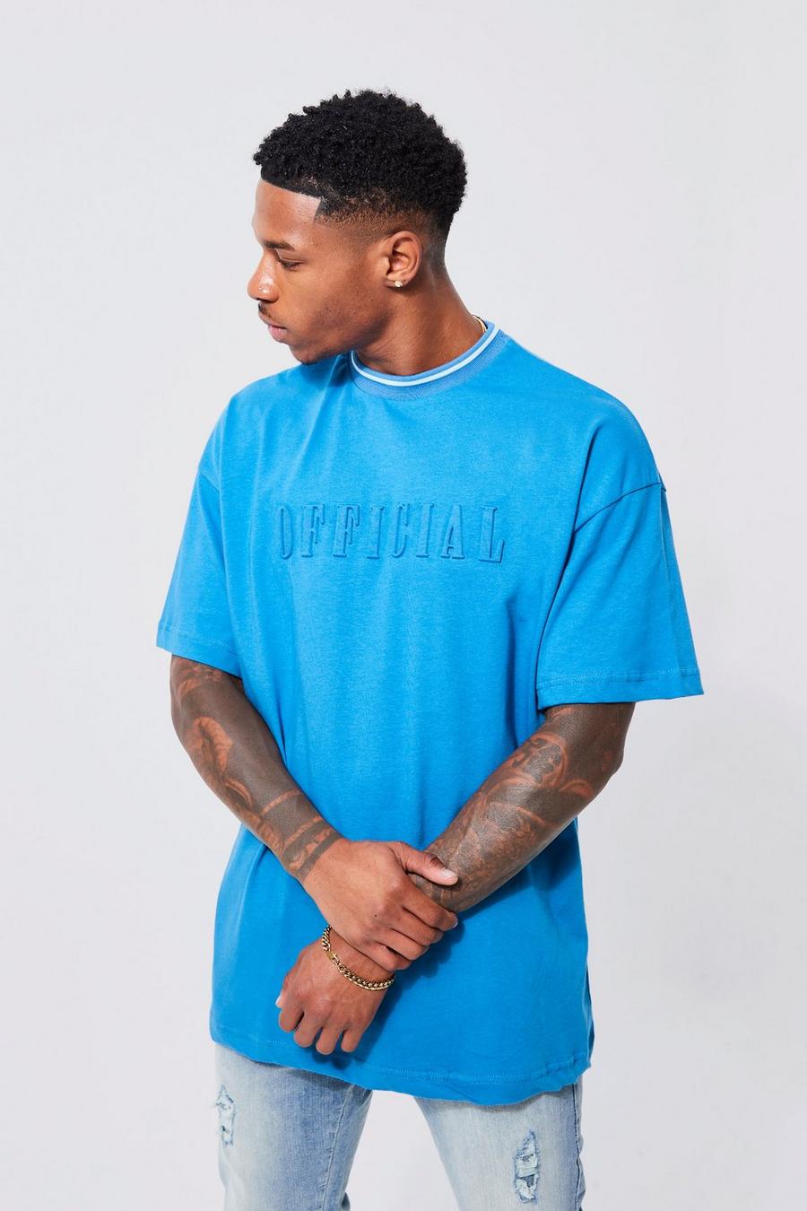 T-shirt oversize imprimé - Official, Blue image number 1