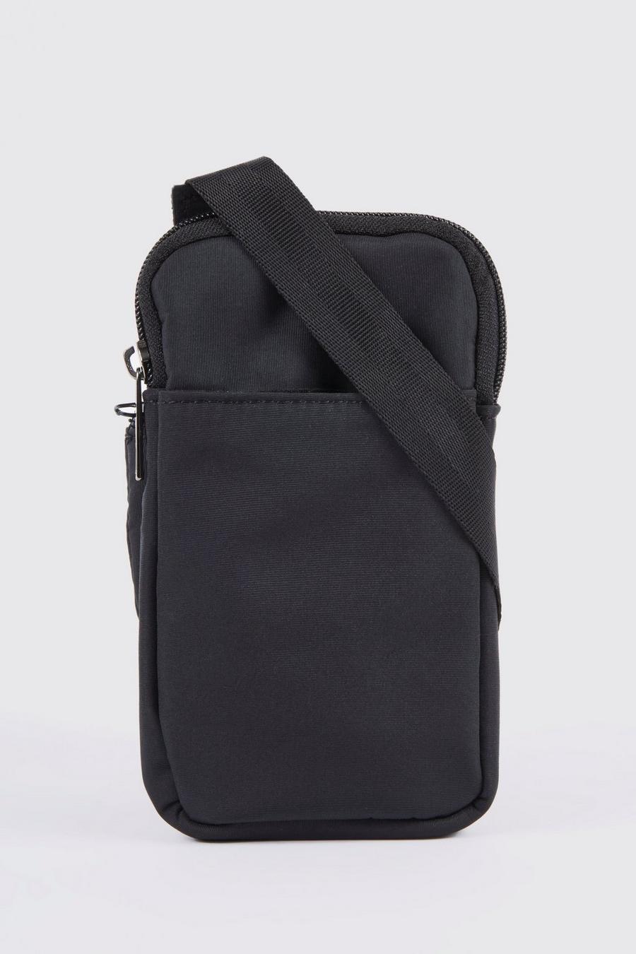 Borsello porta-Smart Phone in nylon, Black negro