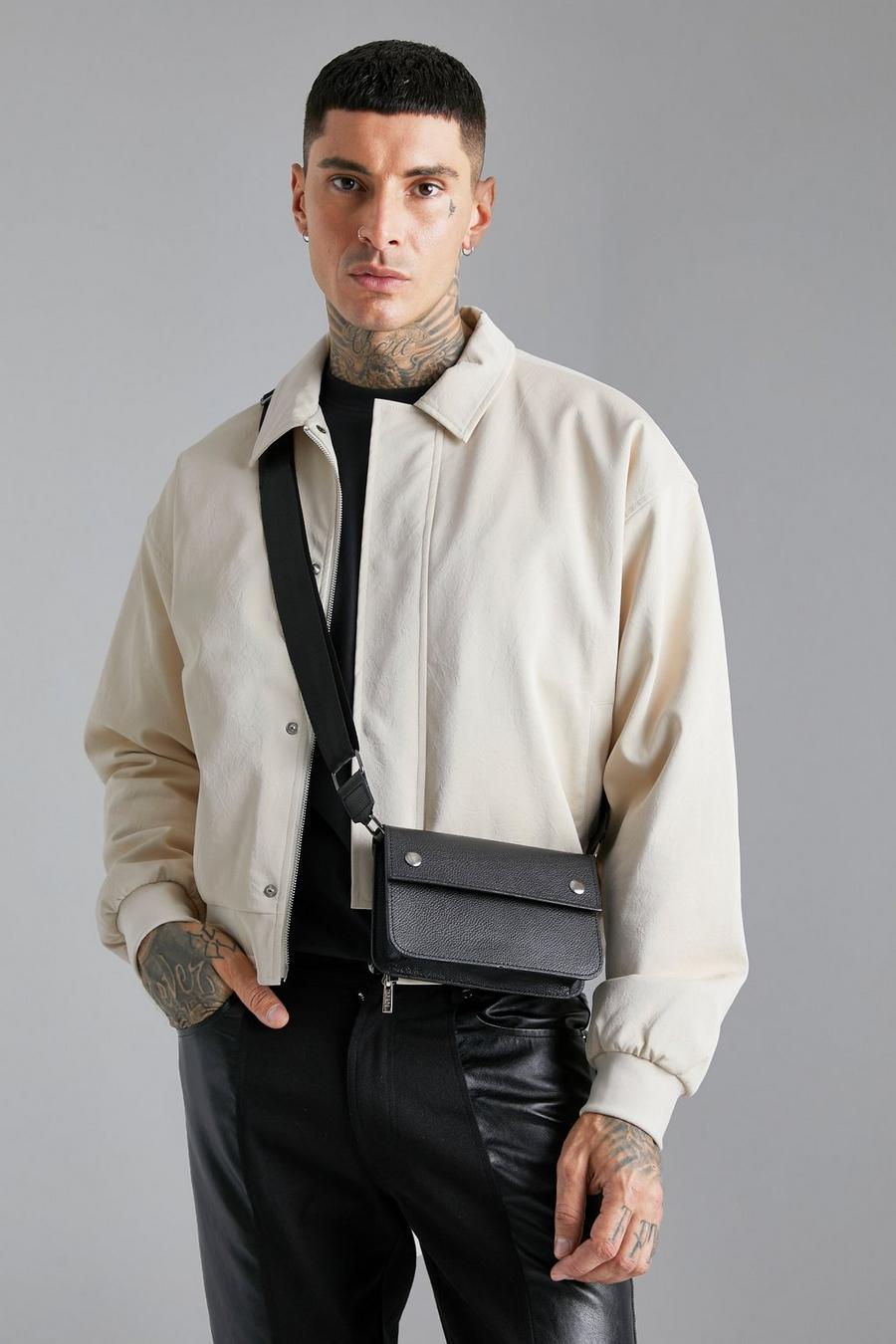 Black Smart Faux Leather Cross Body Bag image number 1