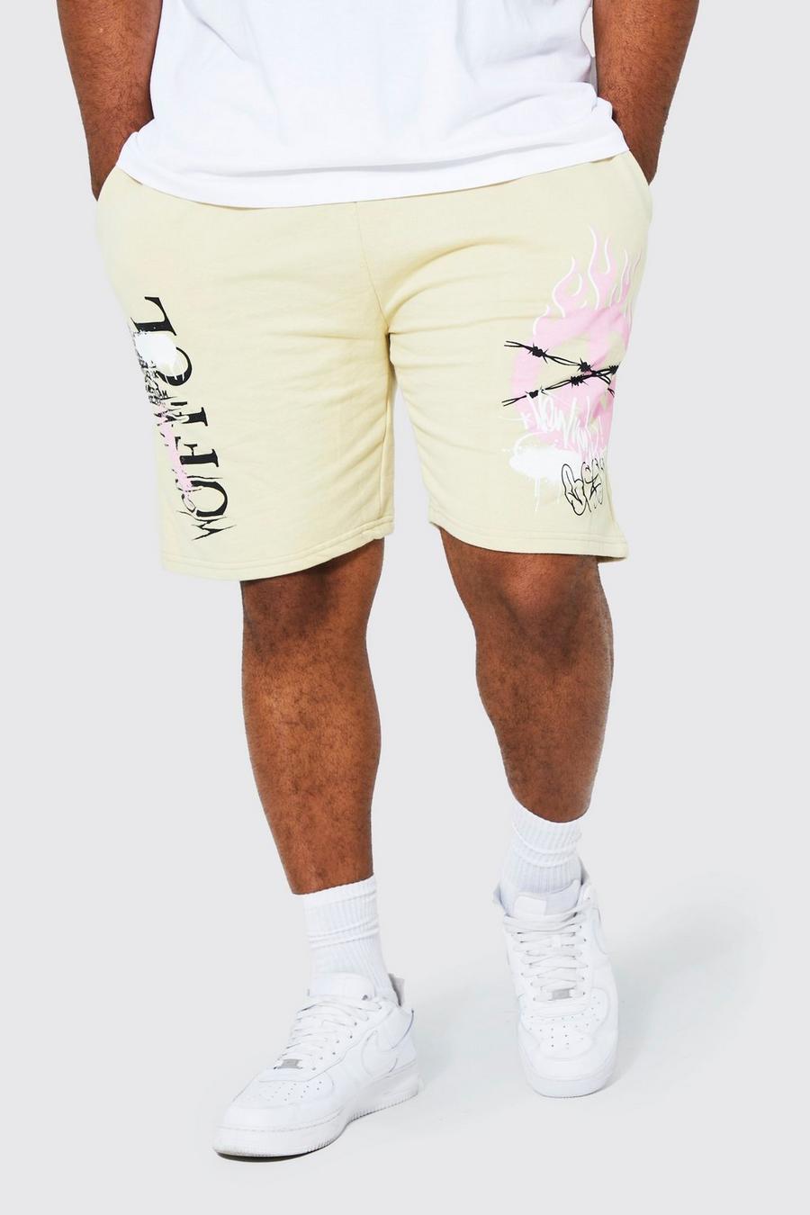 Sand Plus Peace Print Jersey Shorts image number 1