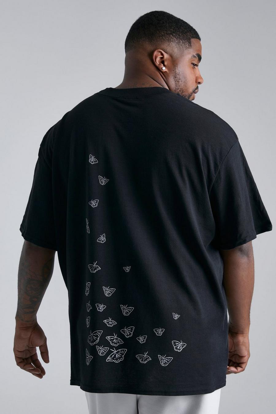Grande taille - T-shirt oversize à imprimé papillon - MAN, Black image number 1