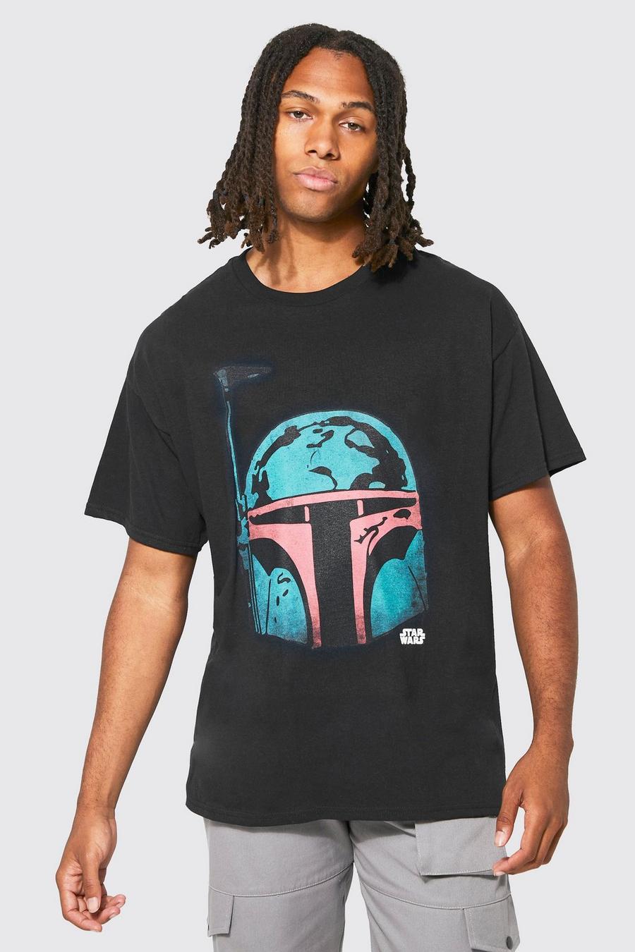 Black svart Oversized Star Wars License T-shirt