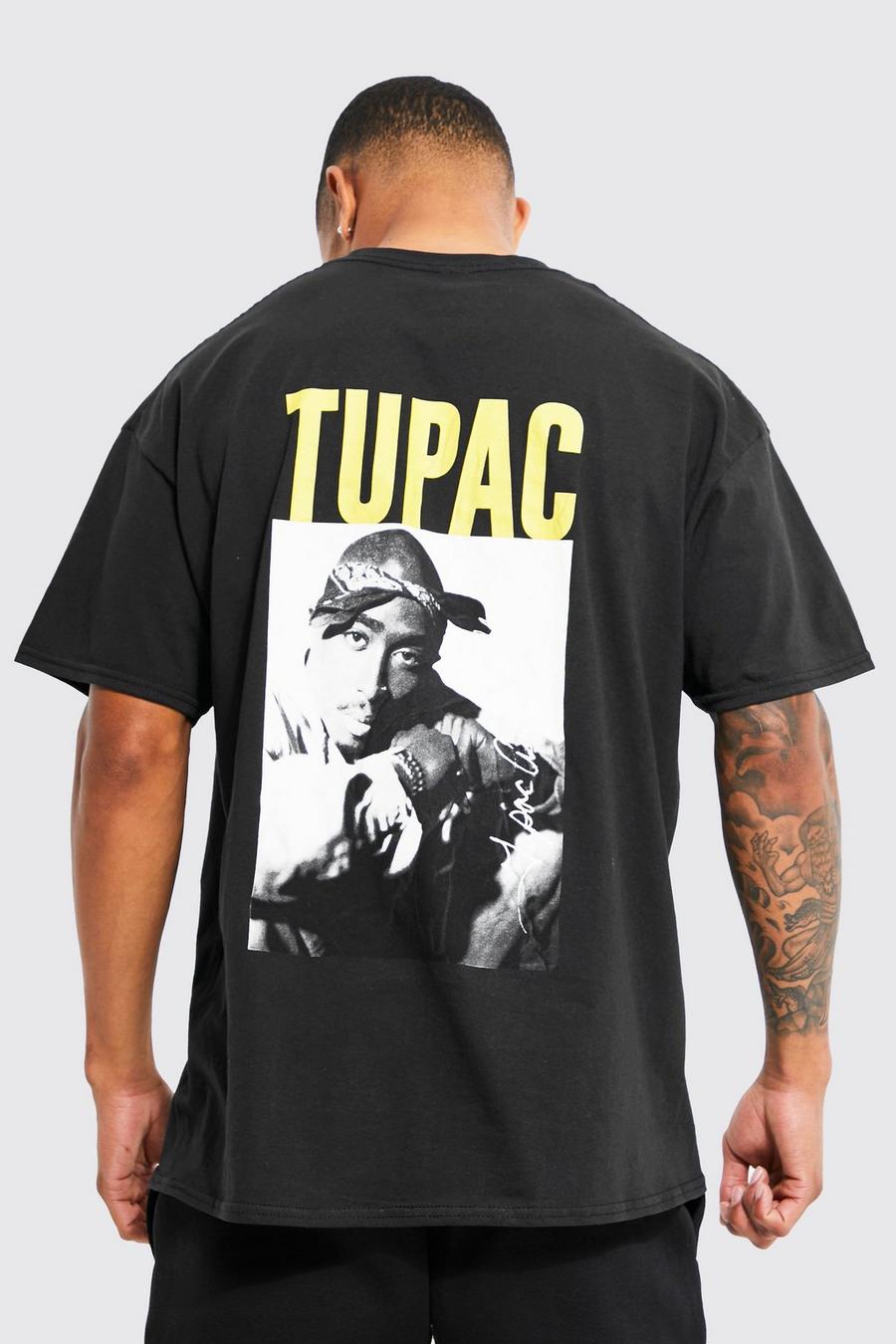 Black negro Oversized Tupac License T-shirt image number 1
