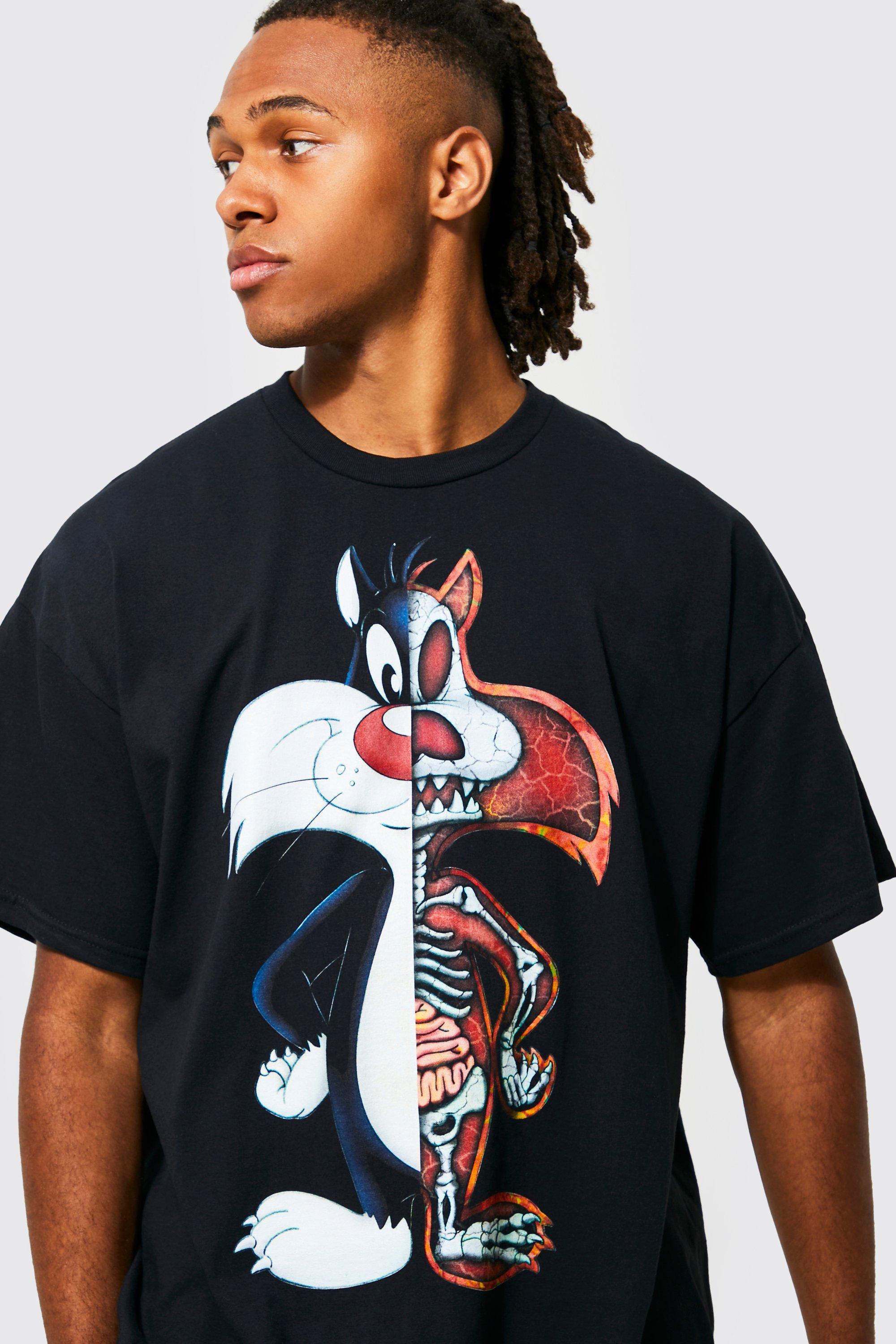 Oversized Sylvester Skeleton License T-shirt | boohoo