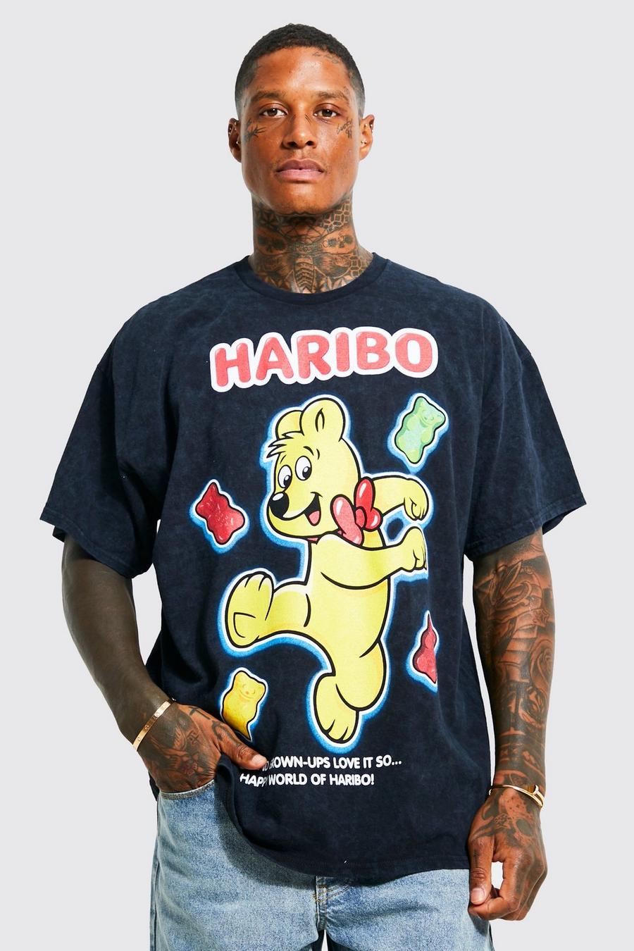 Charcoal Oversized Gebleekt Gelicenseerd Haribo T-Shirt image number 1