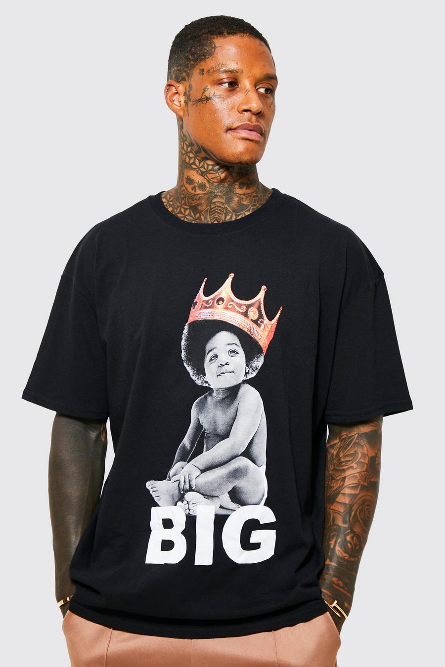 Black Oversized Biggie License T-shirt image number 1