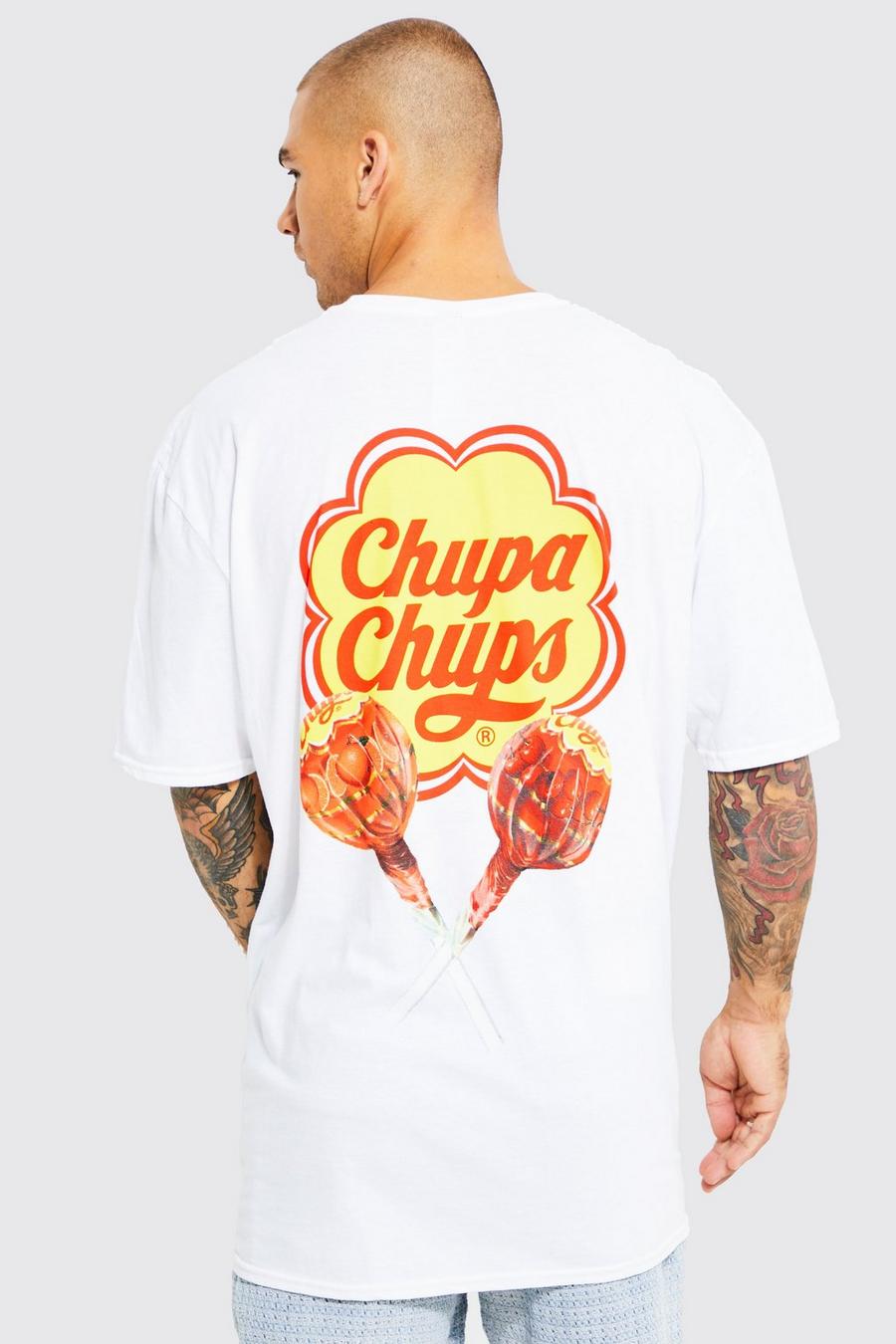White Chupa Chups Oversize t-shirt med tryck image number 1