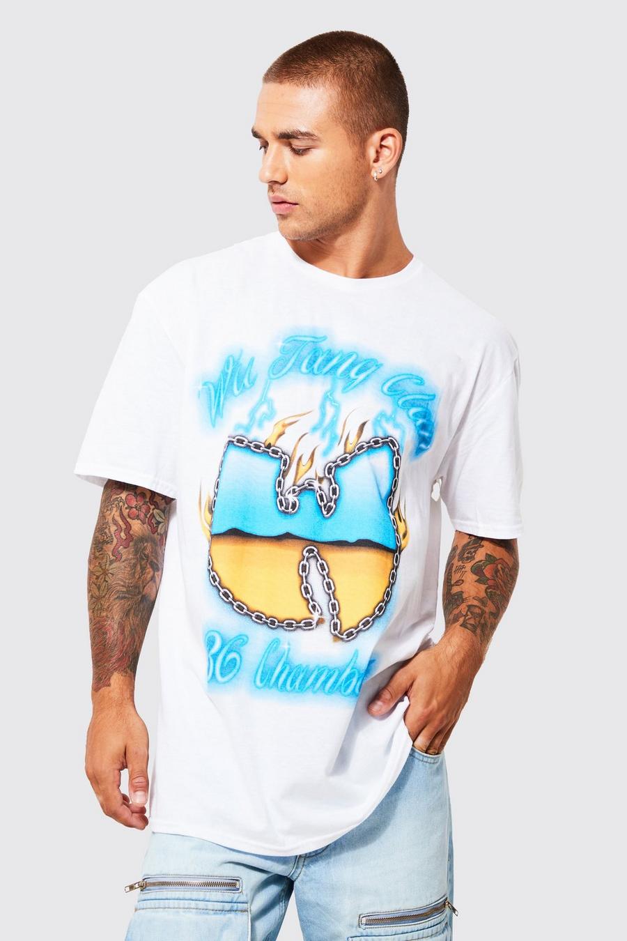 White Oversized Wu-tang License T-shirt image number 1