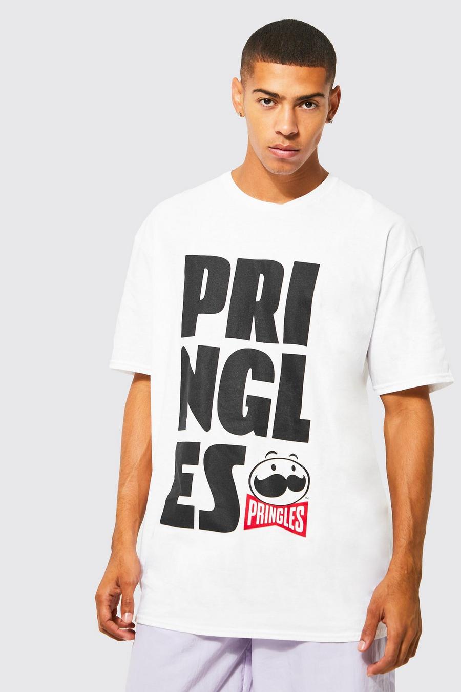 White Oversized Pringles License T-shirt image number 1