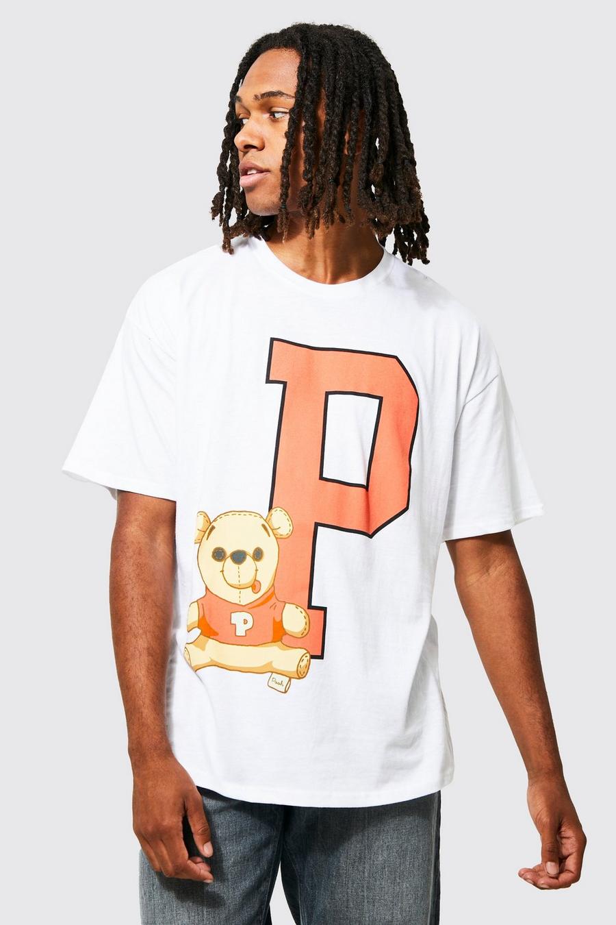 White Oversized Winnie The Pooh License T-shirt image number 1