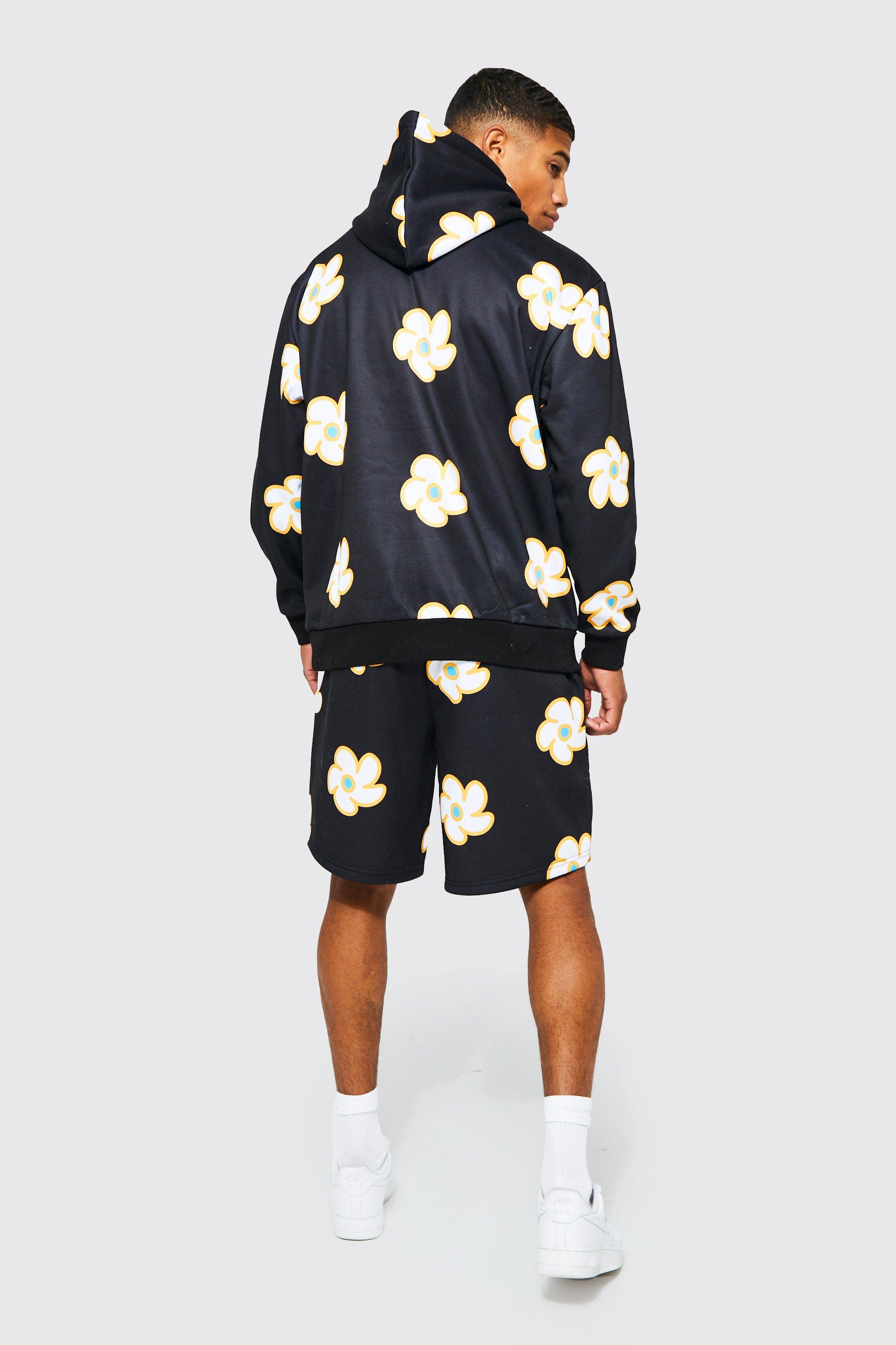 All Over Floral Print Hoodie