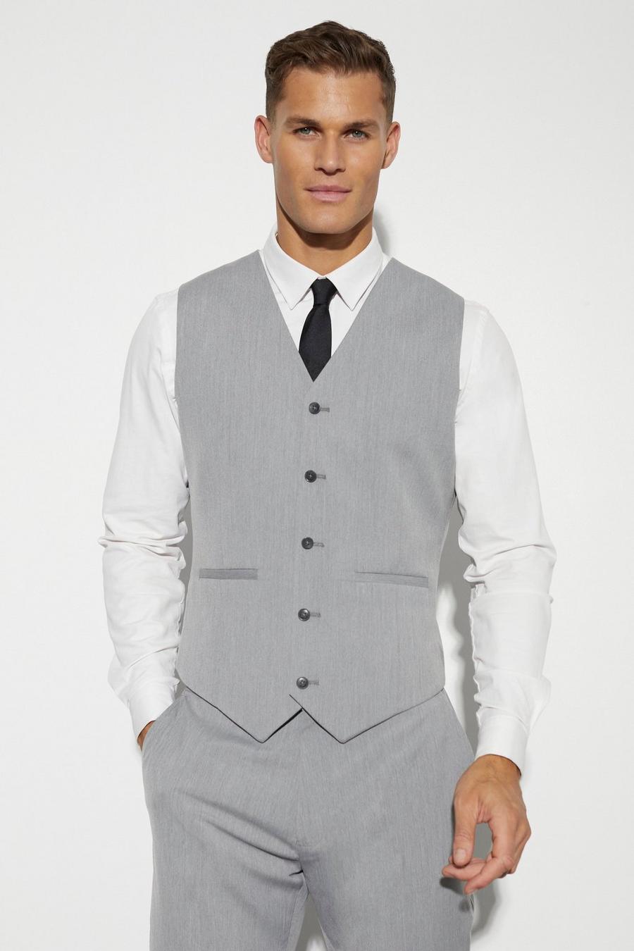 Grey Tall Slim Waistcoat image number 1