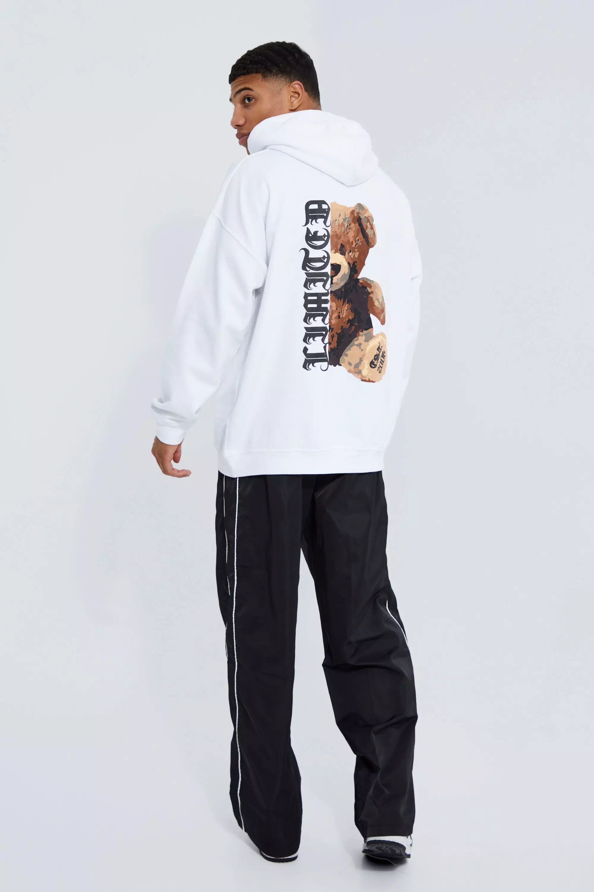 Black Elastic Waist Wide Fit Piping Trouser alternative image