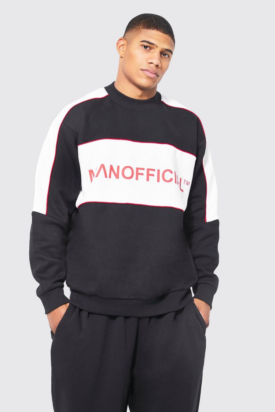 Black negro Oversized Official Colour Block Sweatshirt