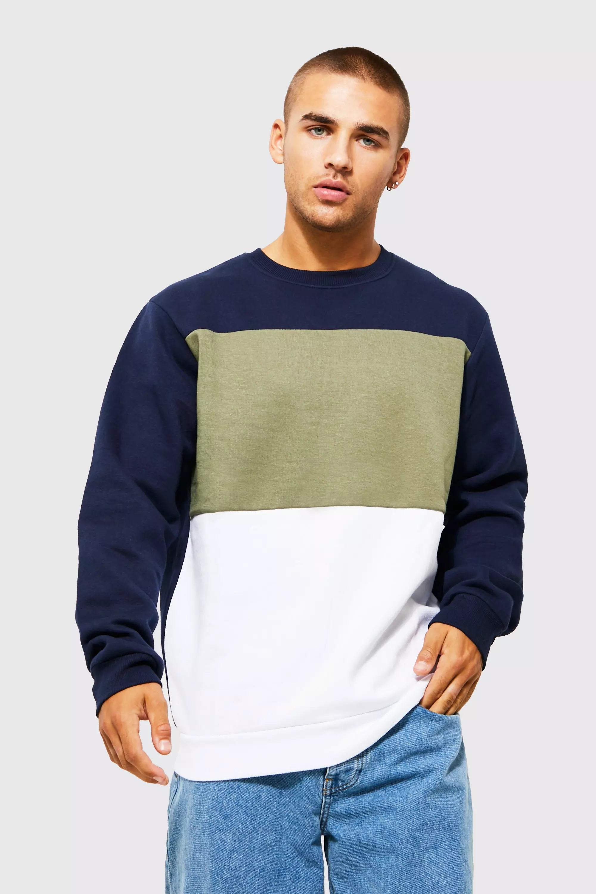 Color block 2025 sweatshirt mens