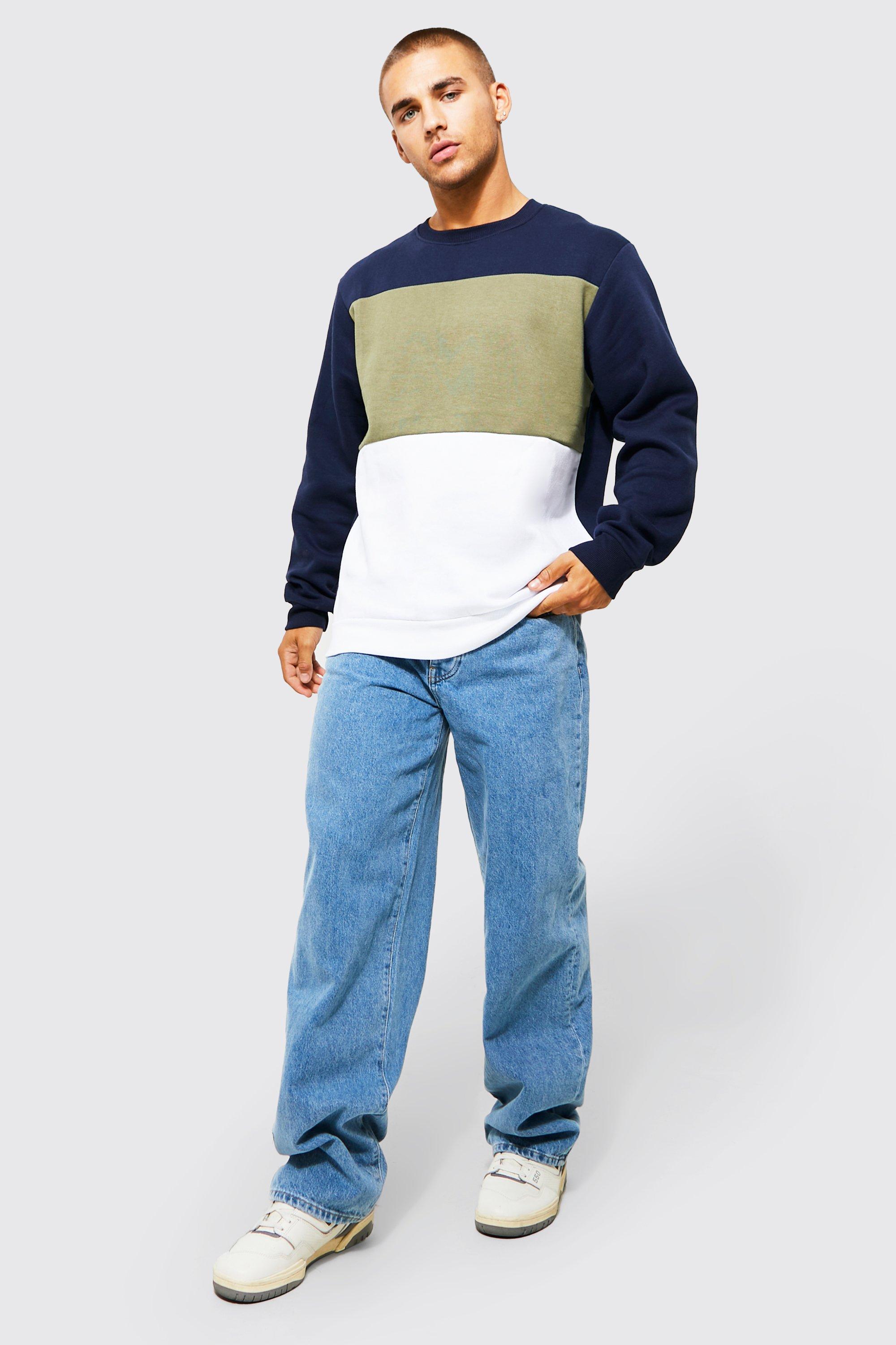 Color block sweatshirt mens sale