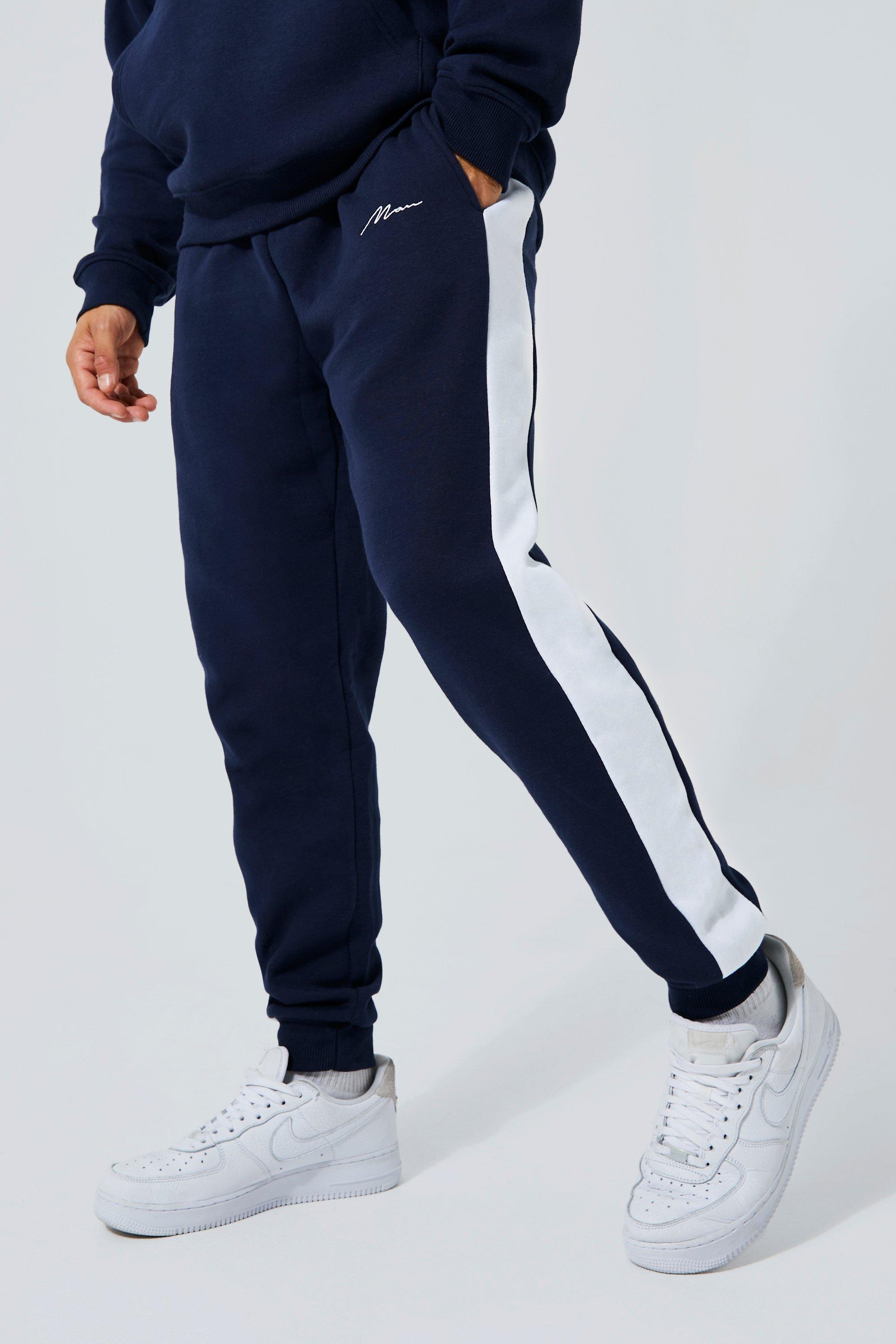 Mens Grey Block Hooded Tracksuit