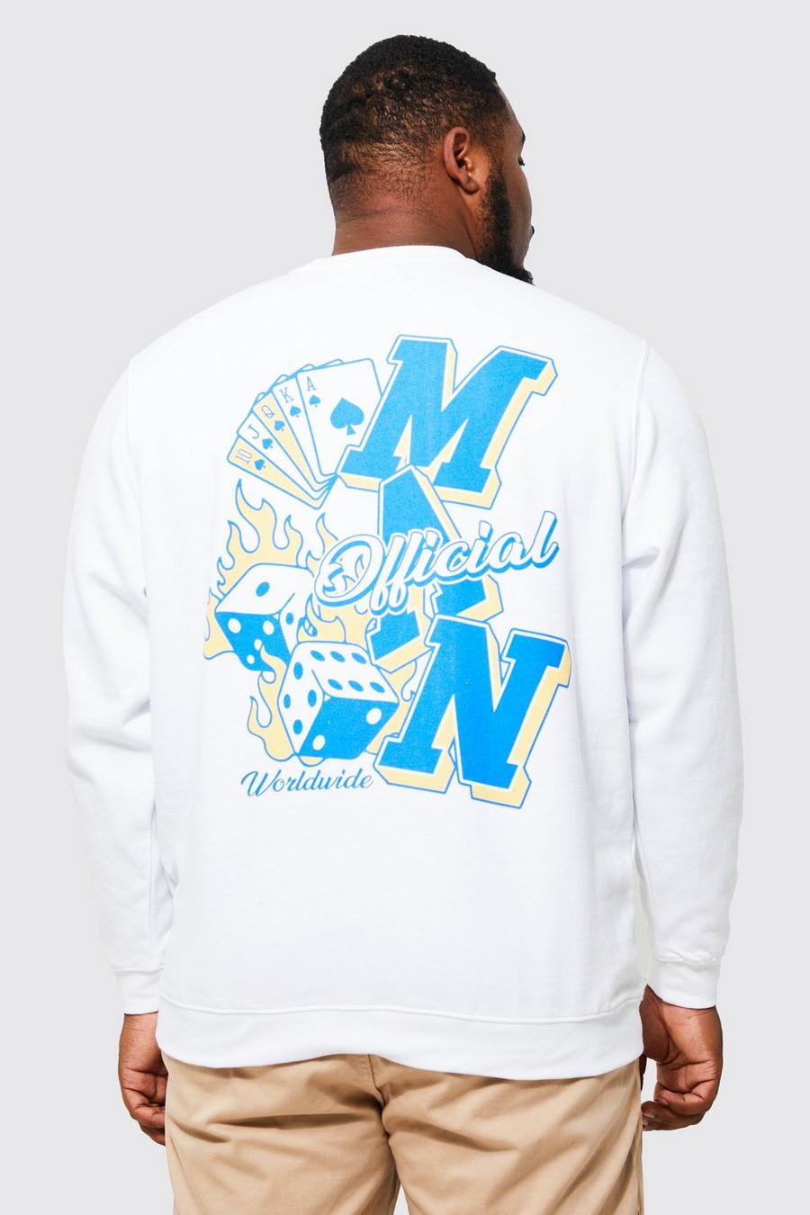 White Plus Official Man Dice Graphic Sweat image number 1