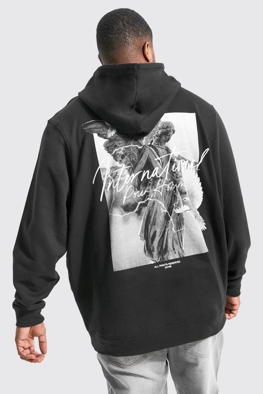 Plus Statue Back Graphic Hoodie