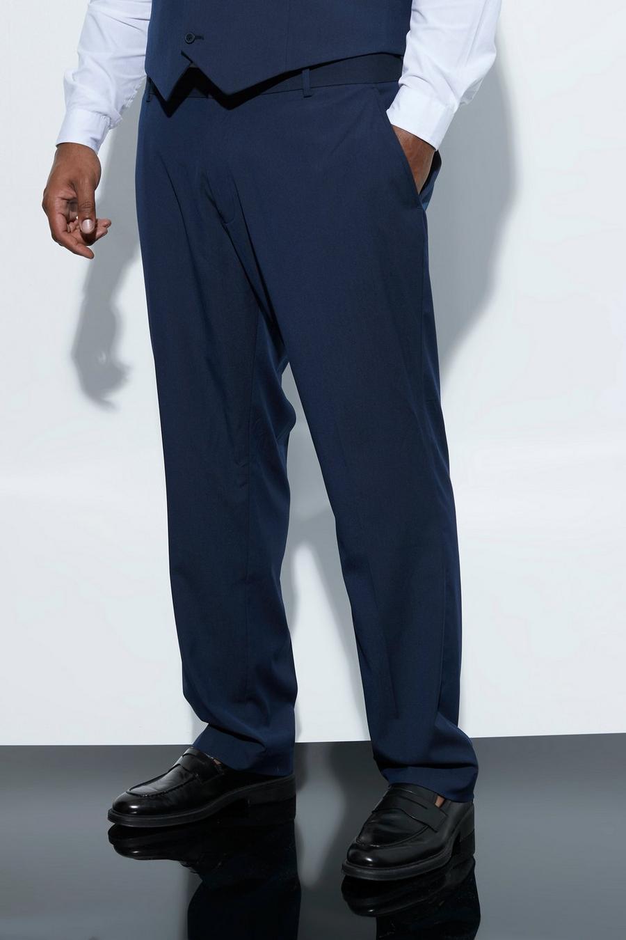 Pantaloni smoking Plus Size Slim Fit, Navy blu oltremare