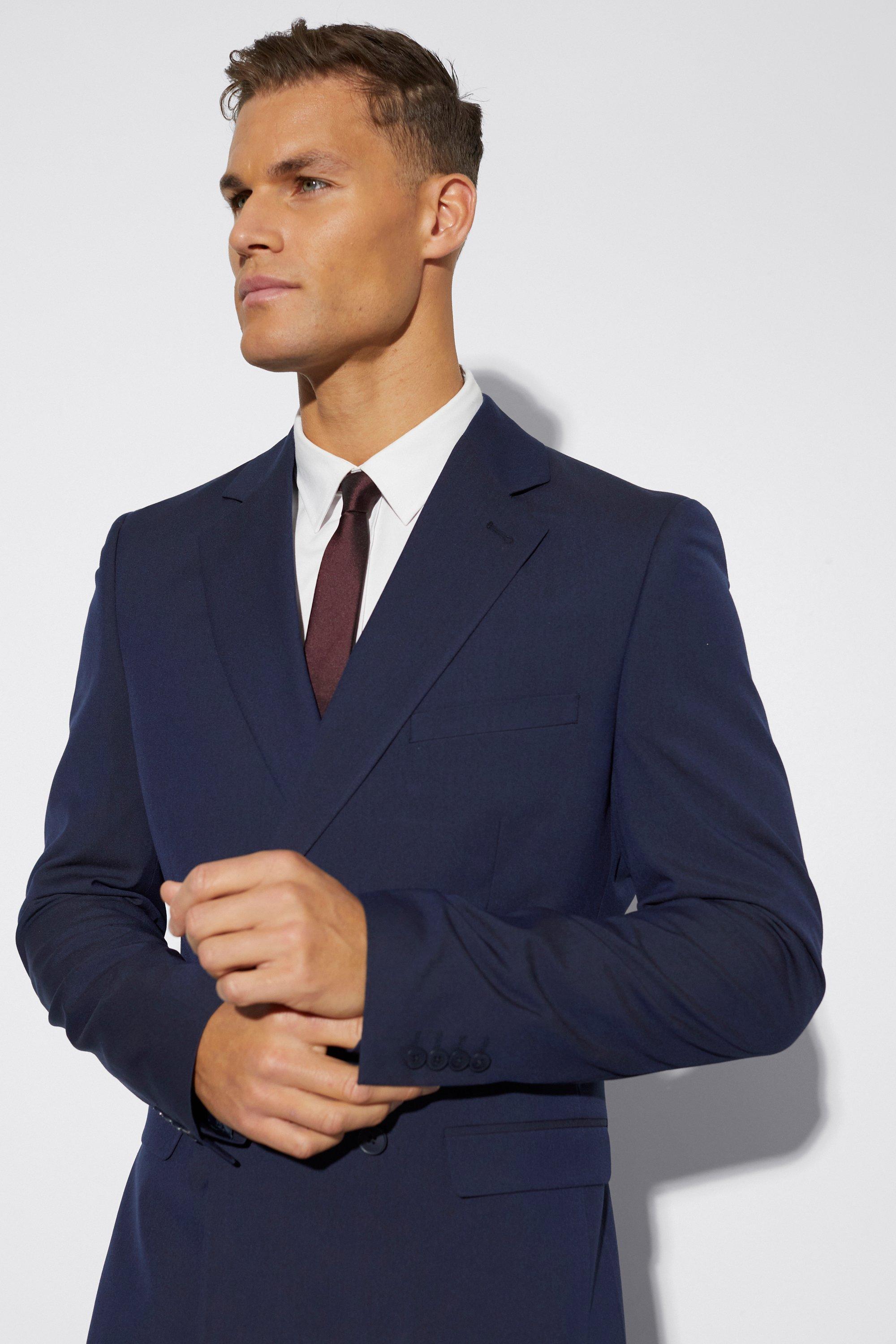 boohoo Men's Slim Double Breasted Suit Jacket