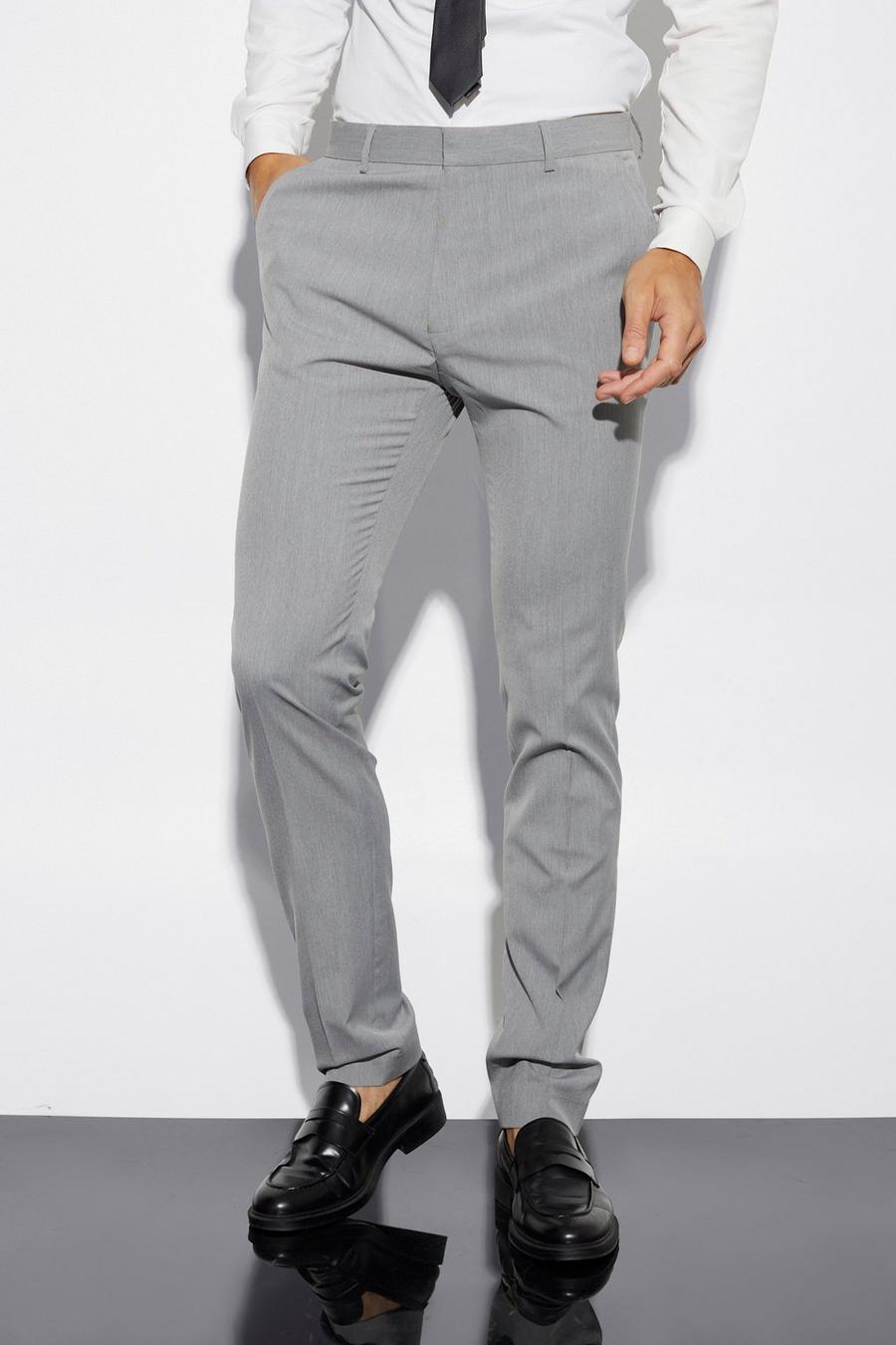 אפור gris מכנסי חליפה סקיני לגברים גבוהים