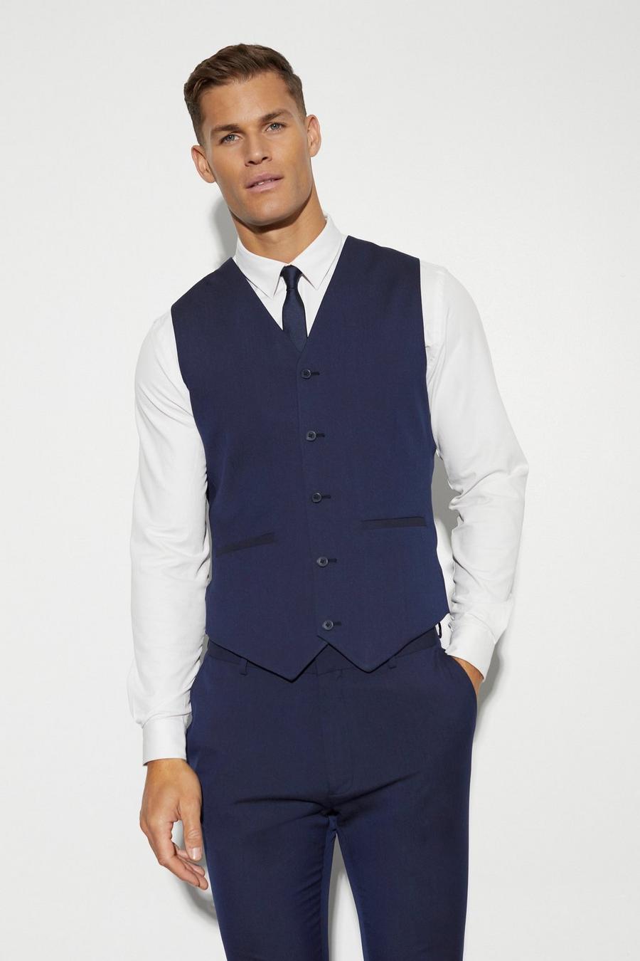 Navy Tall Skinny Fit Gilet image number 1