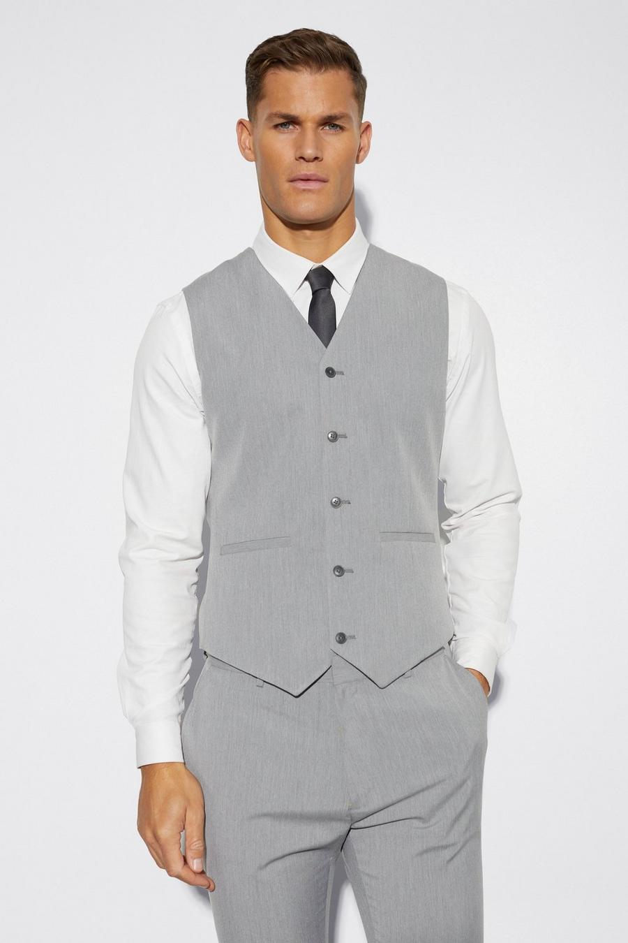 Grey grå Tall Kostymväst i skinny fit