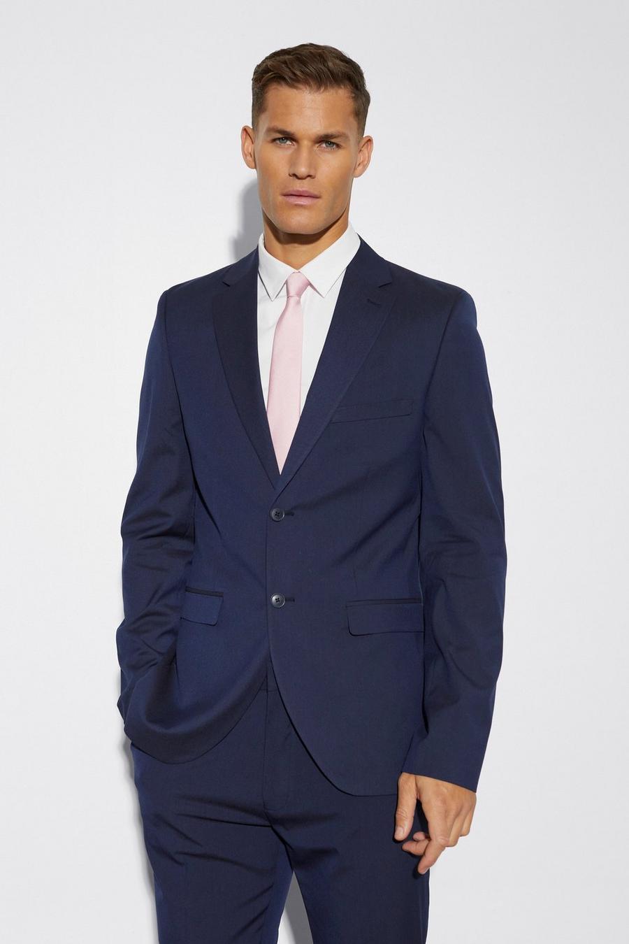 Navy Tall Slim Single Breasted Suit Jacket